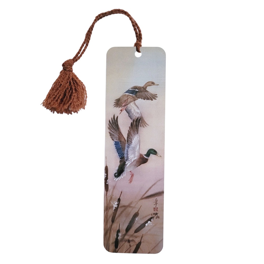 Vintage 80s Mallard Ducks Bookmark- Lena Liu- 1980s Canada Quality Artworks LL27